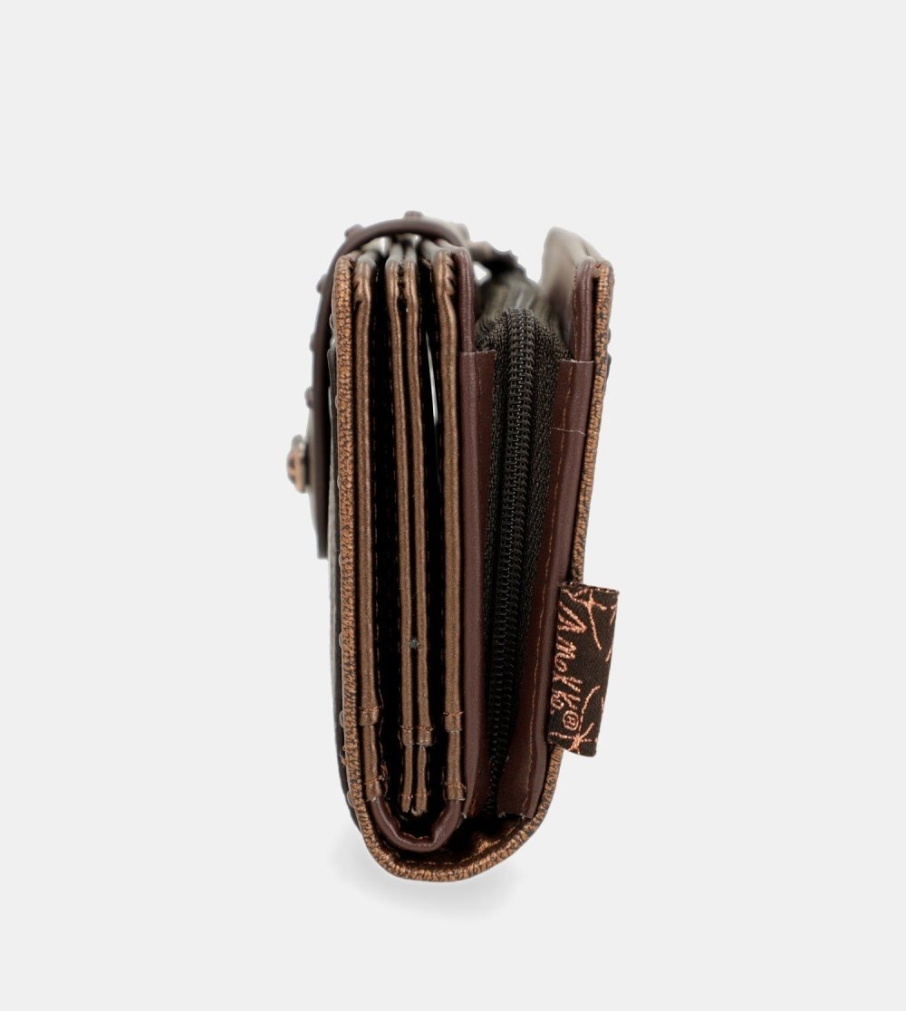 Női Anekke Nature Shodo Brown Flexible Rfid Wallet Pénztárca | ATBKMI-305