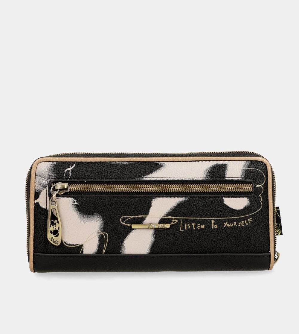 Női Anekke Nature Shodo Large Black Rfid Wallet Pénztárca | VJPBYC-607