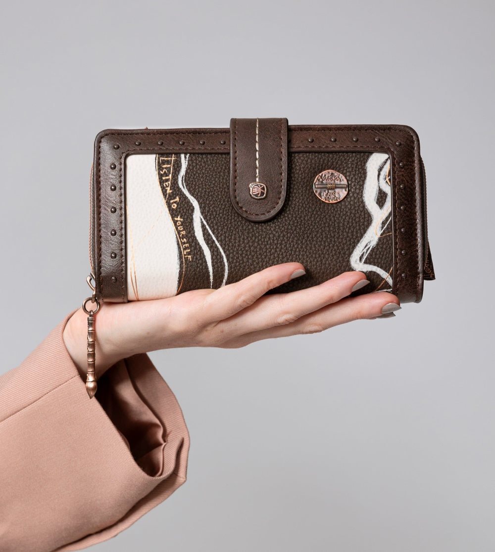 Női Anekke Nature Shodo Large Brown Rfid Wallet Nature Shodo Pénztárca | CGAYHK-581
