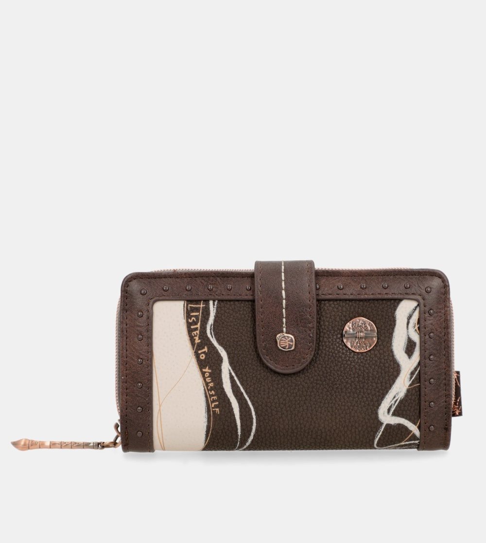 Női Anekke Nature Shodo Large Brown Rfid Wallet Nature Shodo Pénztárca | CGAYHK-581