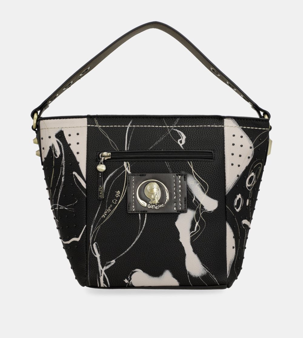 Női Anekke Nature Shodo Medium Black Handbag Kézitáska | KLCHAT-085