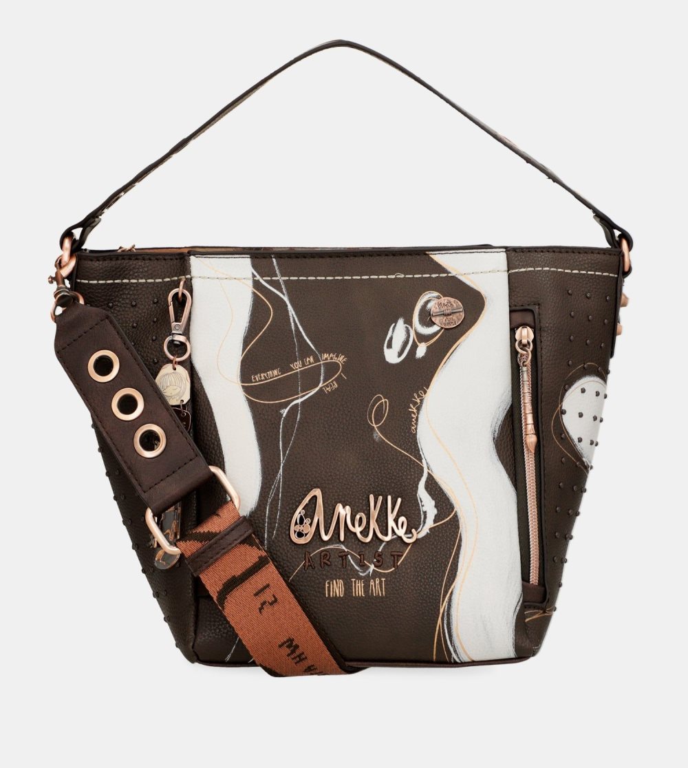 Női Anekke Nature Shodo Medium Brown Handbag Kézitáska | YOSMZG-638