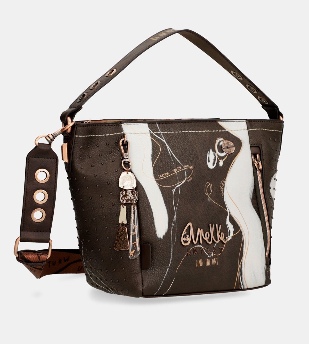Női Anekke Nature Shodo Medium Brown Handbag Kézitáska | YOSMZG-638