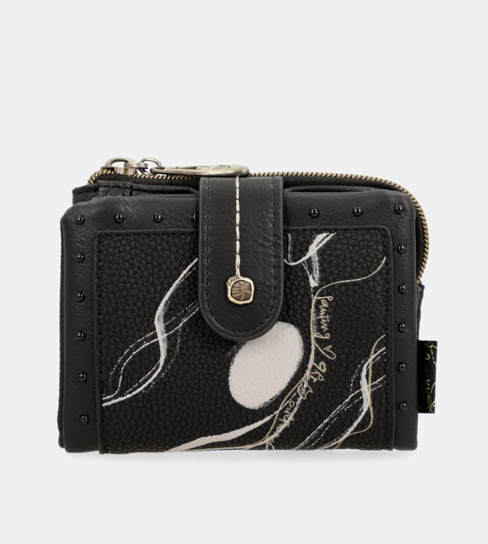 Női Anekke Nature Shodo Small Black Rfid Wallet Pénztárca | FDWEYV-026