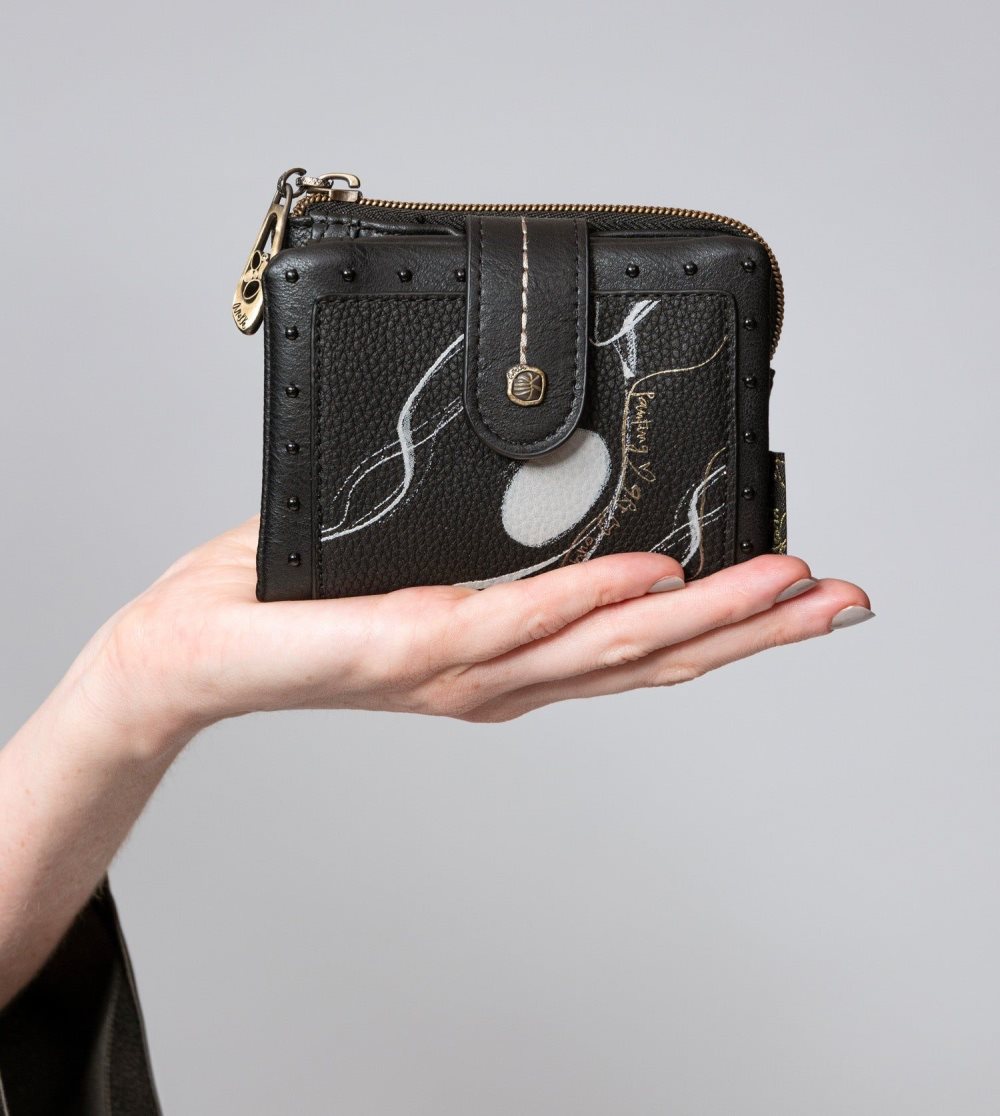 Női Anekke Nature Shodo Small Black Rfid Wallet Pénztárca | FDWEYV-026