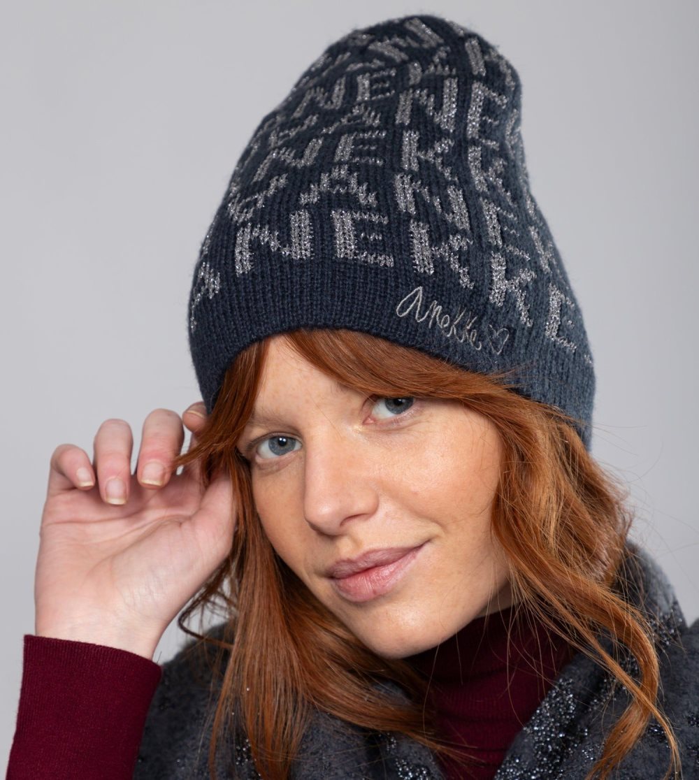 Női Anekke Navy Blue Contemporary Wool Hat Kalap | TJGFRB-316