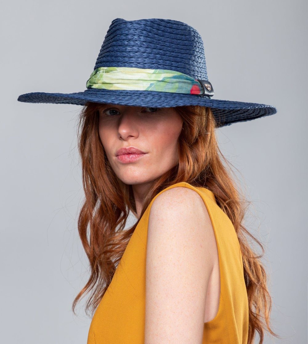 Női Anekke Navy Blue Raffia Hat Kalap | LIKCDJ-016
