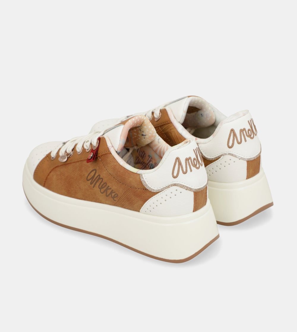 Női Anekke Peace & Love Brown Sneakers Sportcipő | QRMKVA-780