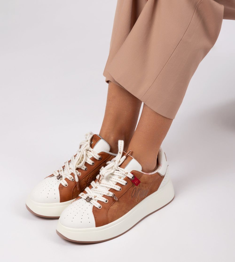 Női Anekke Peace & Love Brown Sneakers Sportcipő | QRMKVA-780