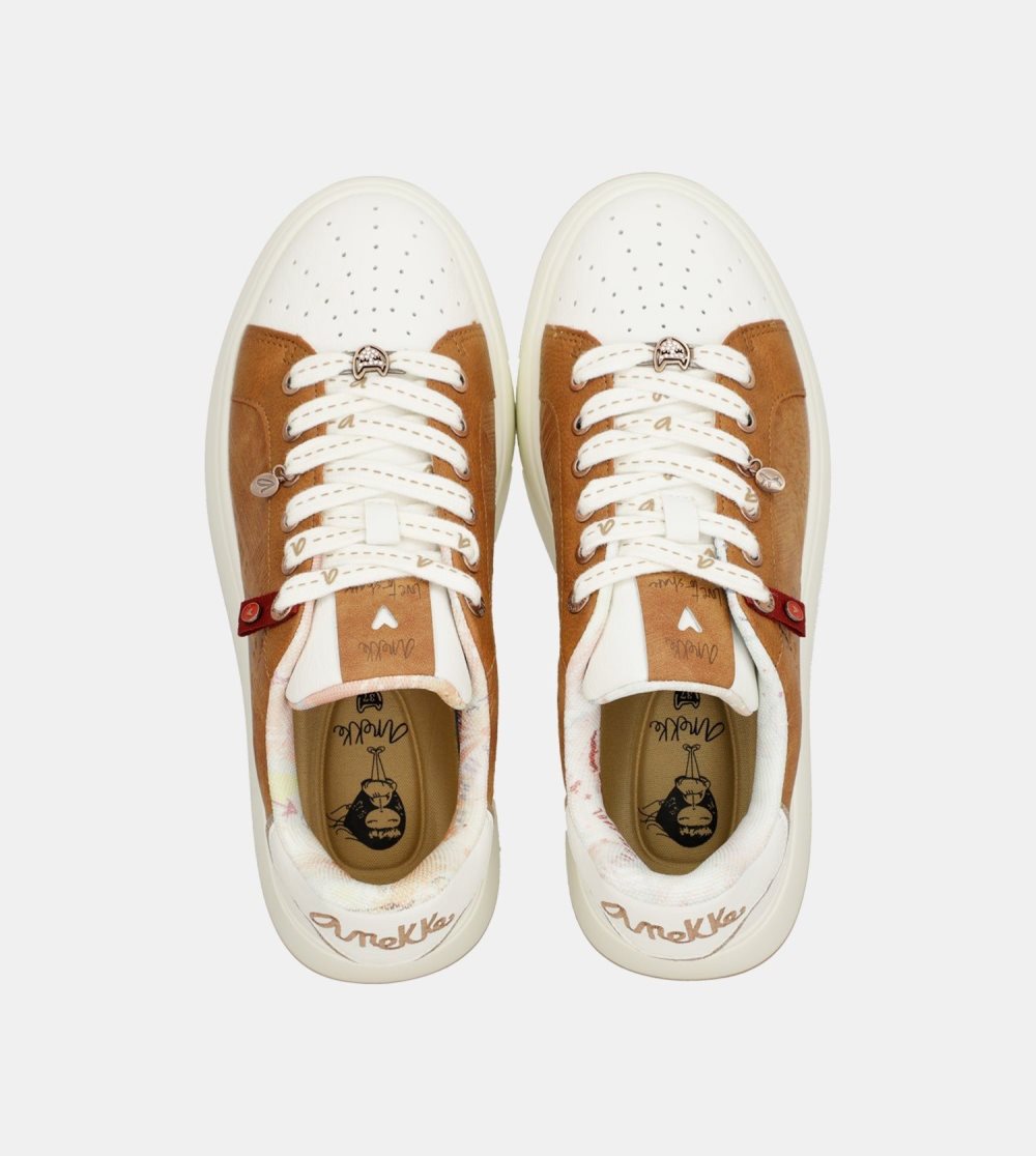 Női Anekke Peace & Love Brown Sneakers Sportcipő | QRMKVA-780