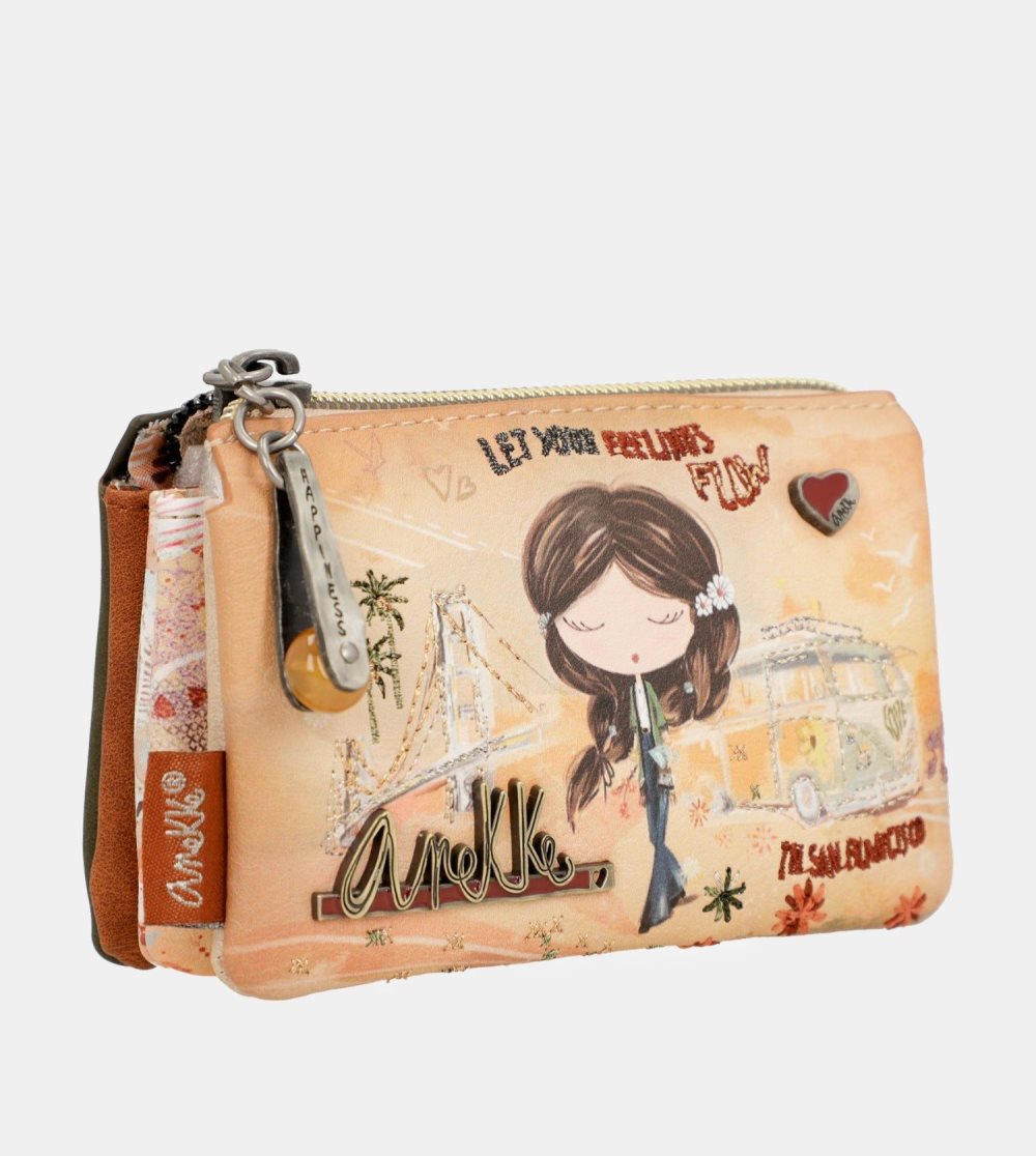 Női Anekke Peace & Love Camel 3-compartment Coin Purse Pénztárca | GAZWKQ-178