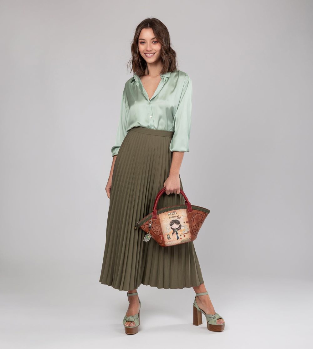 Női Anekke Peace & Love Camel Basket Bag Crossbody Táska | SPYDGZ-359