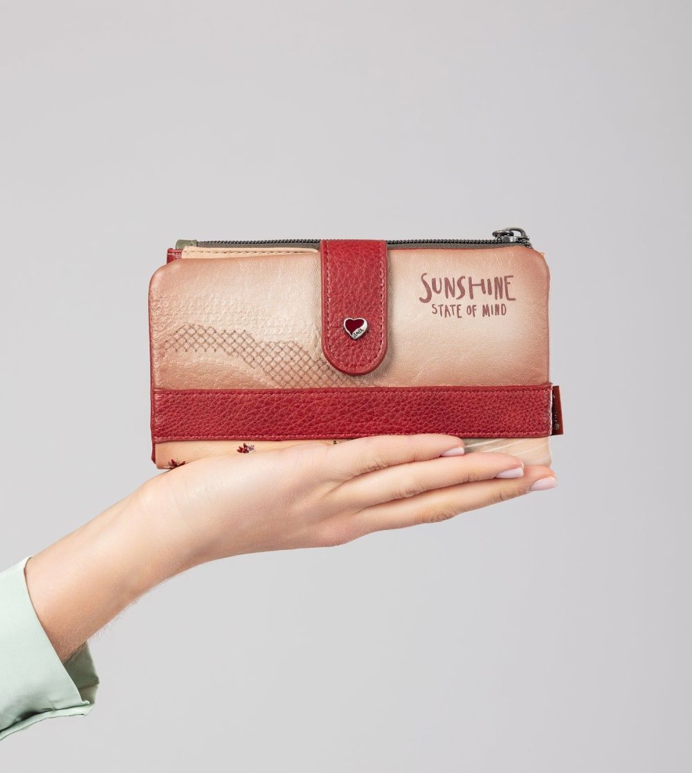 Női Anekke Peace & Love Camel Flexible Rfid Wallet Pénztárca | DKVUMP-359