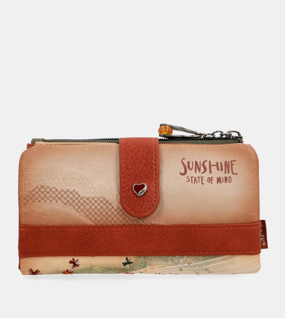 Női Anekke Peace & Love Camel Flexible Rfid Wallet Pénztárca | DKVUMP-359