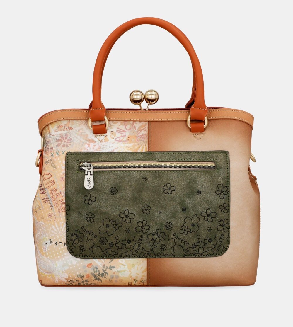 Női Anekke Peace & Love Camel Kiss Clasp Bag Crossbody Táska | WREZTU-093