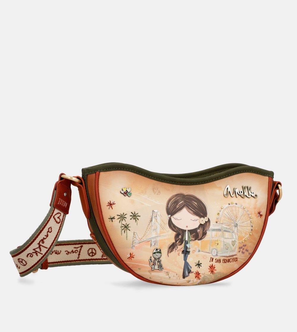 Női Anekke Peace & Love Camel Oval Bag Válltáskák | JFZBOC-183