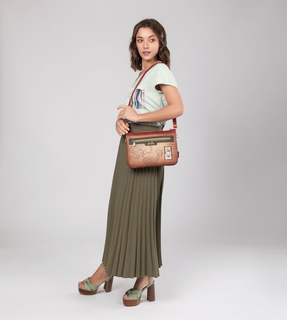 Női Anekke Peace & Love Camel Print Crossbody Bag Crossbody Táska | AZQDXF-807
