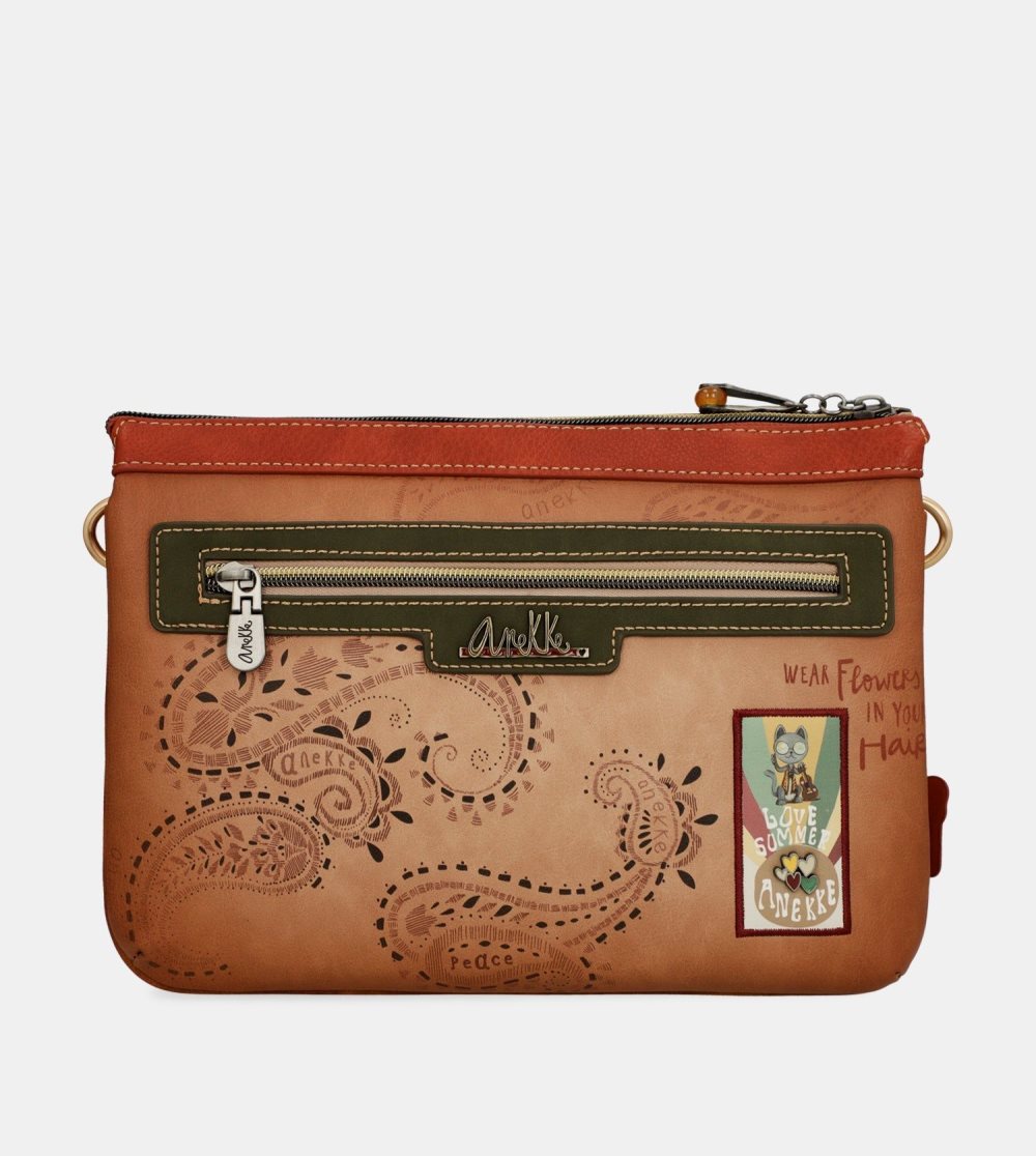 Női Anekke Peace & Love Camel Print Crossbody Bag Crossbody Táska | AZQDXF-807