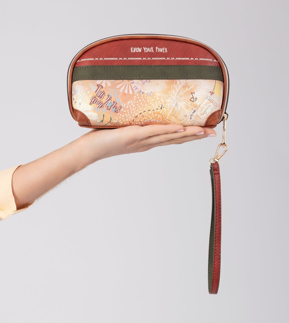 Női Anekke Peace & Love Camel Rfid Holdall Bag Pénztárca | AXOYSI-560