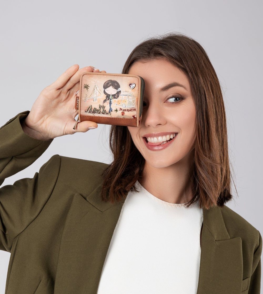 Női Anekke Peace & Love Camel Rfid Wallet Pénztárca | BKDPMJ-361