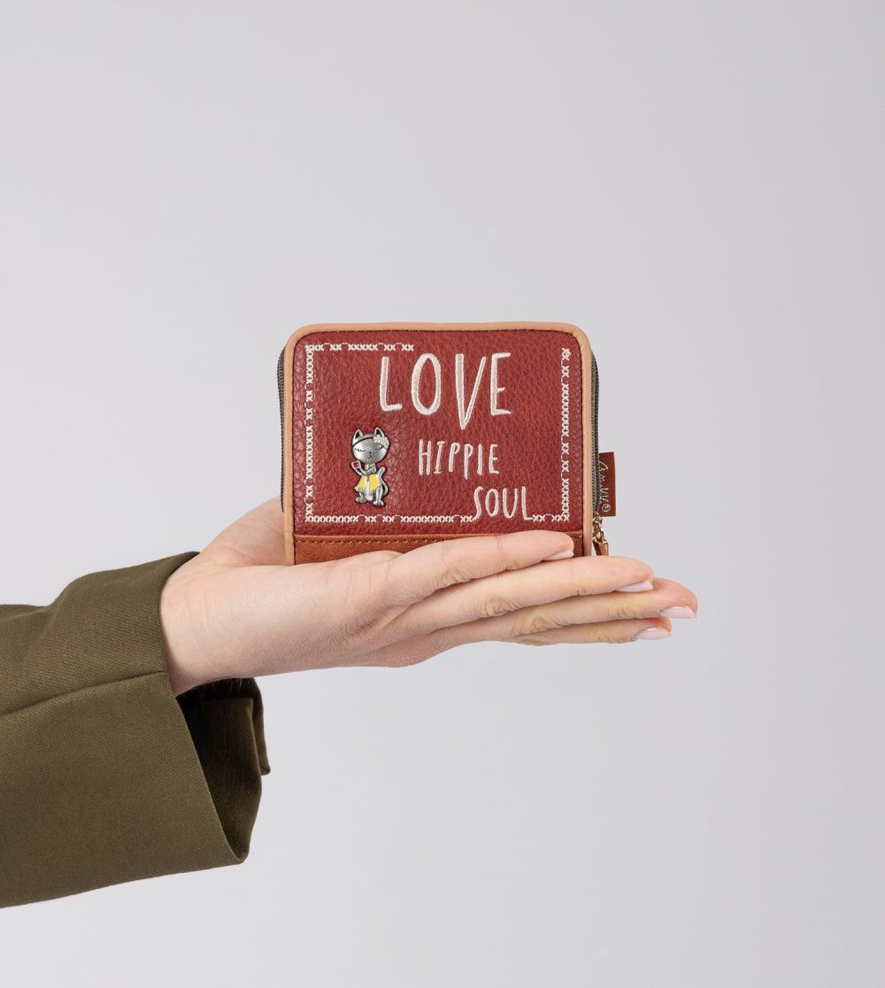 Női Anekke Peace & Love Camel Rfid Wallet Pénztárca | BKDPMJ-361