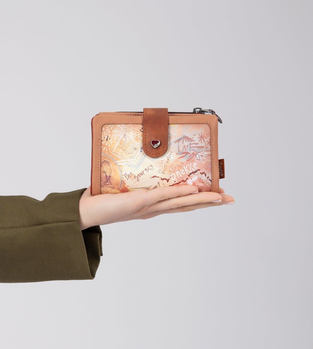 Női Anekke Peace & Love Camel Small Rfid Wallet Pénztárca | TUJWZD-760