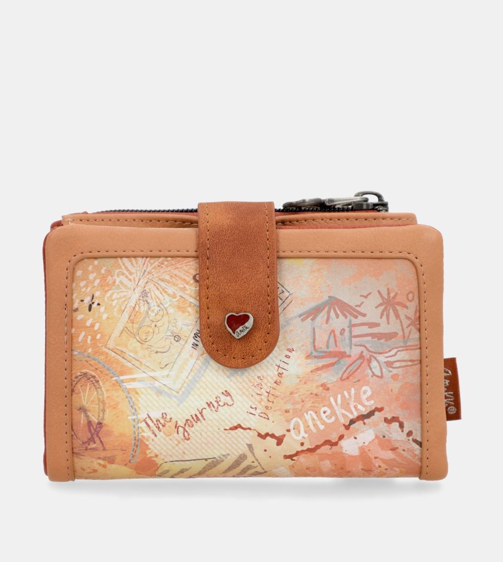 Női Anekke Peace & Love Camel Small Rfid Wallet Pénztárca | TUJWZD-760