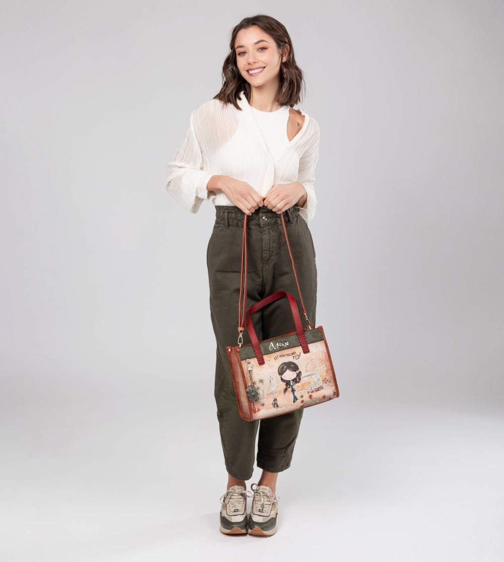 Női Anekke Peace & Love Camel Tote Válltáskák | QHFYLU-087