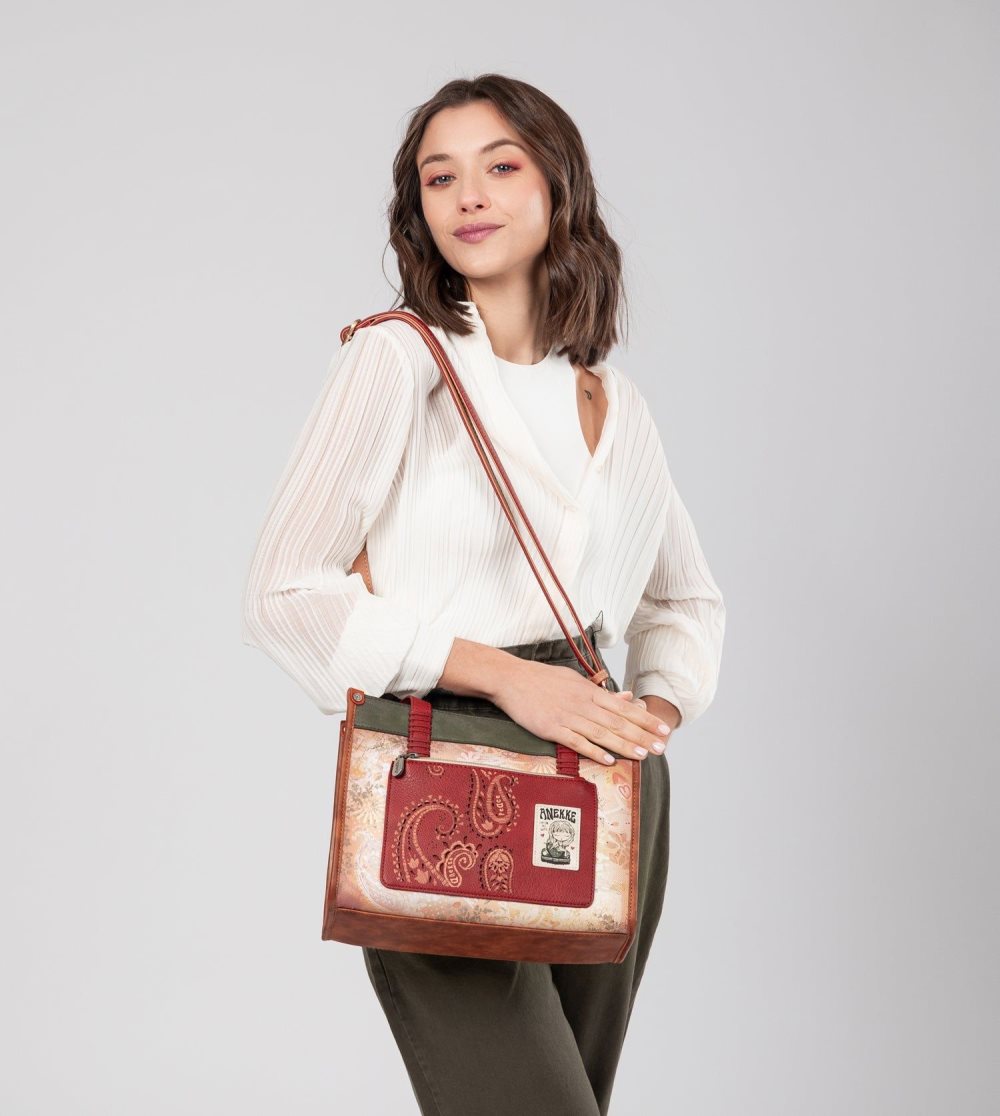 Női Anekke Peace & Love Camel Tote Válltáskák | QHFYLU-087
