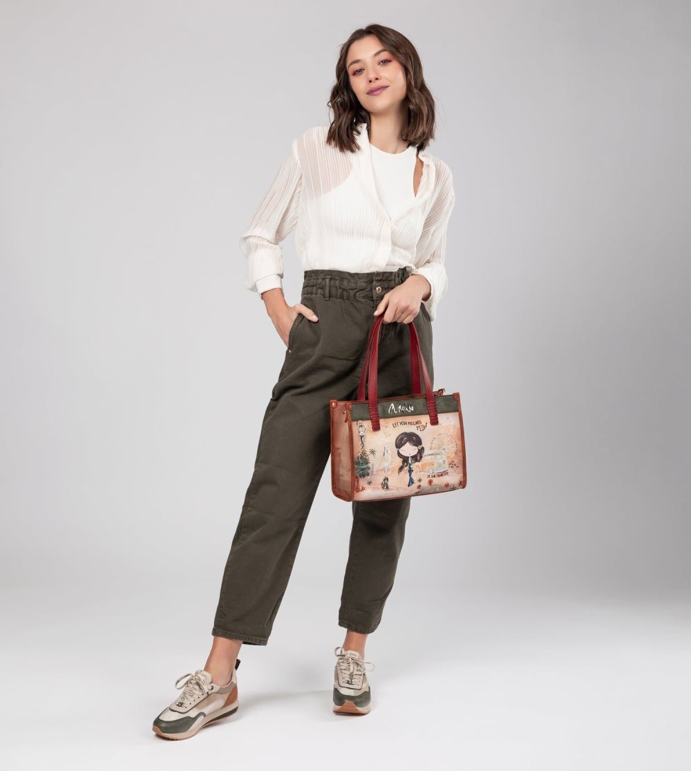 Női Anekke Peace & Love Camel Tote Válltáskák | QHFYLU-087