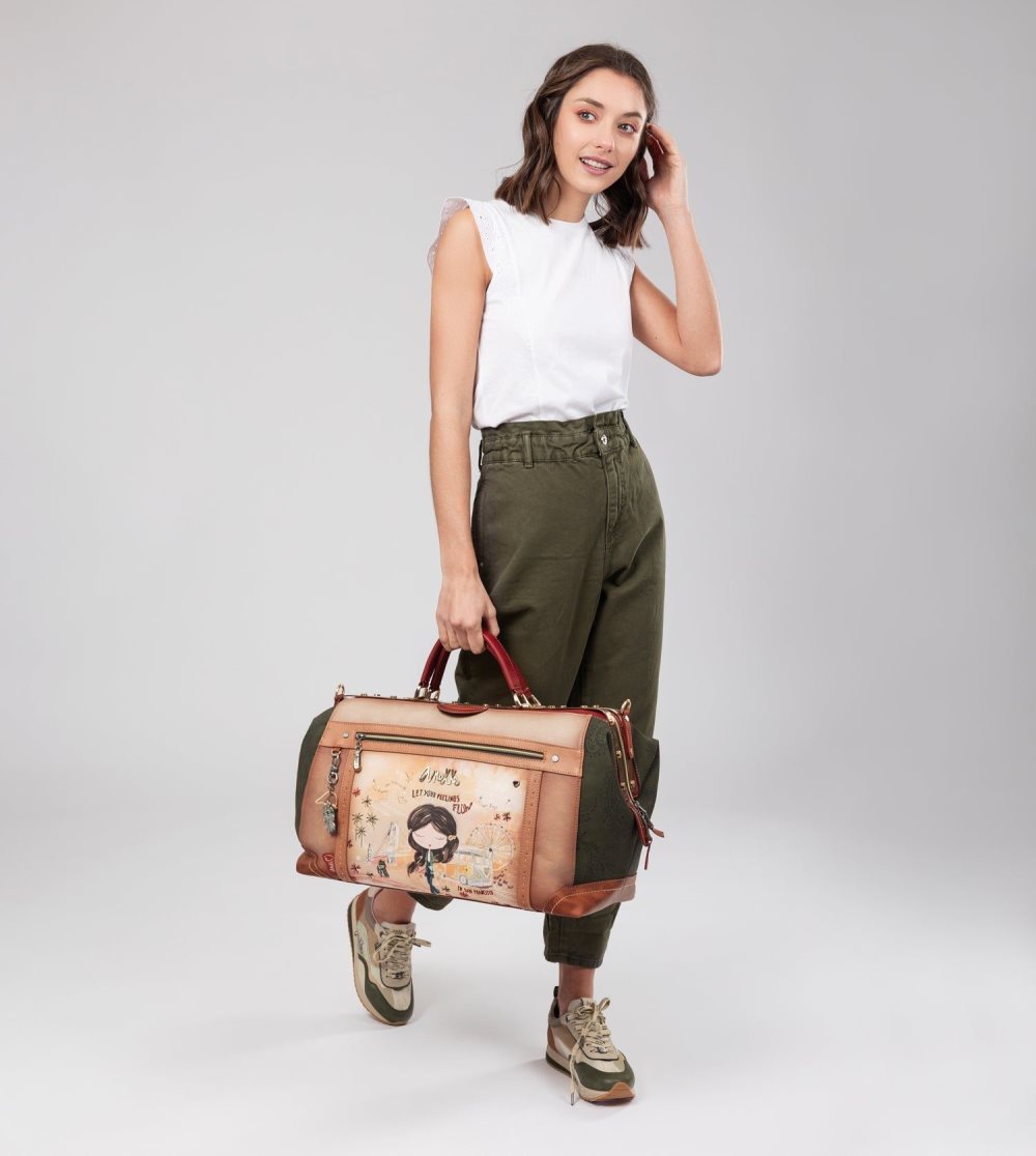 Női Anekke Peace & Love Camel Travel Bag Utazótáskák | GWVEIU-865
