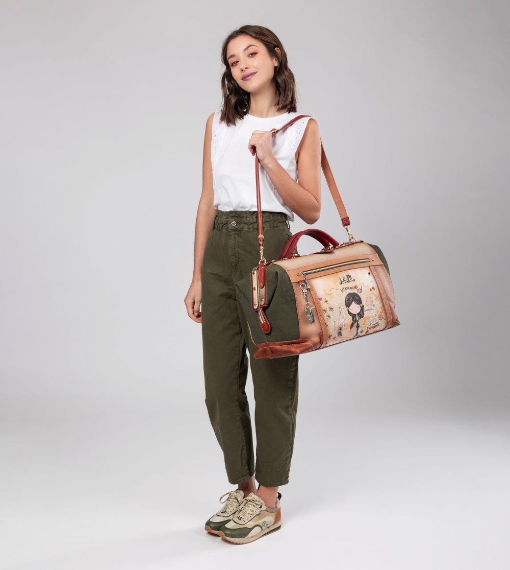 Női Anekke Peace & Love Camel Travel Bag Utazótáskák | GWVEIU-865