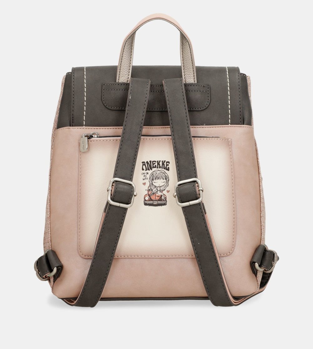 Női Anekke Peace & Love Pink Backpack With Flap Hátizsákok | XORTVA-736