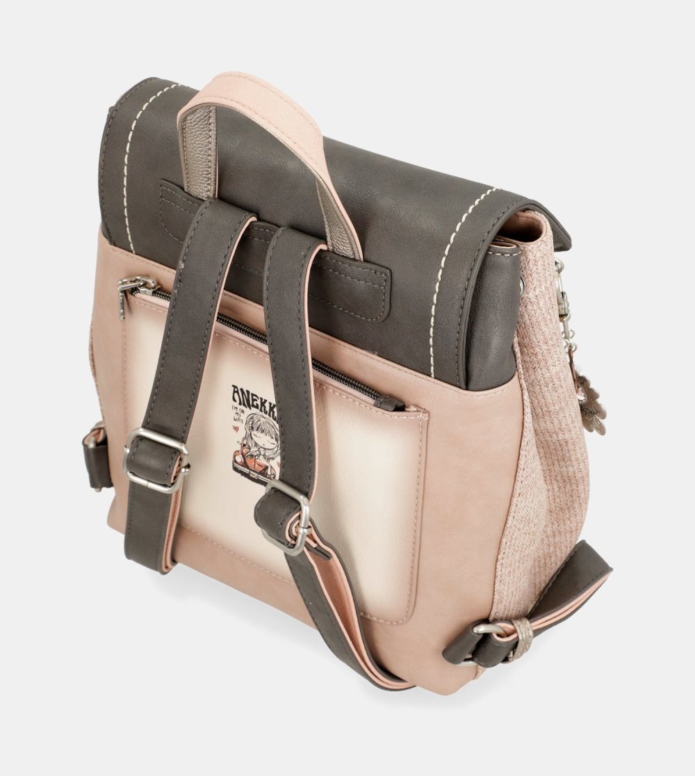 Női Anekke Peace & Love Pink Backpack With Flap Hátizsákok | XORTVA-736