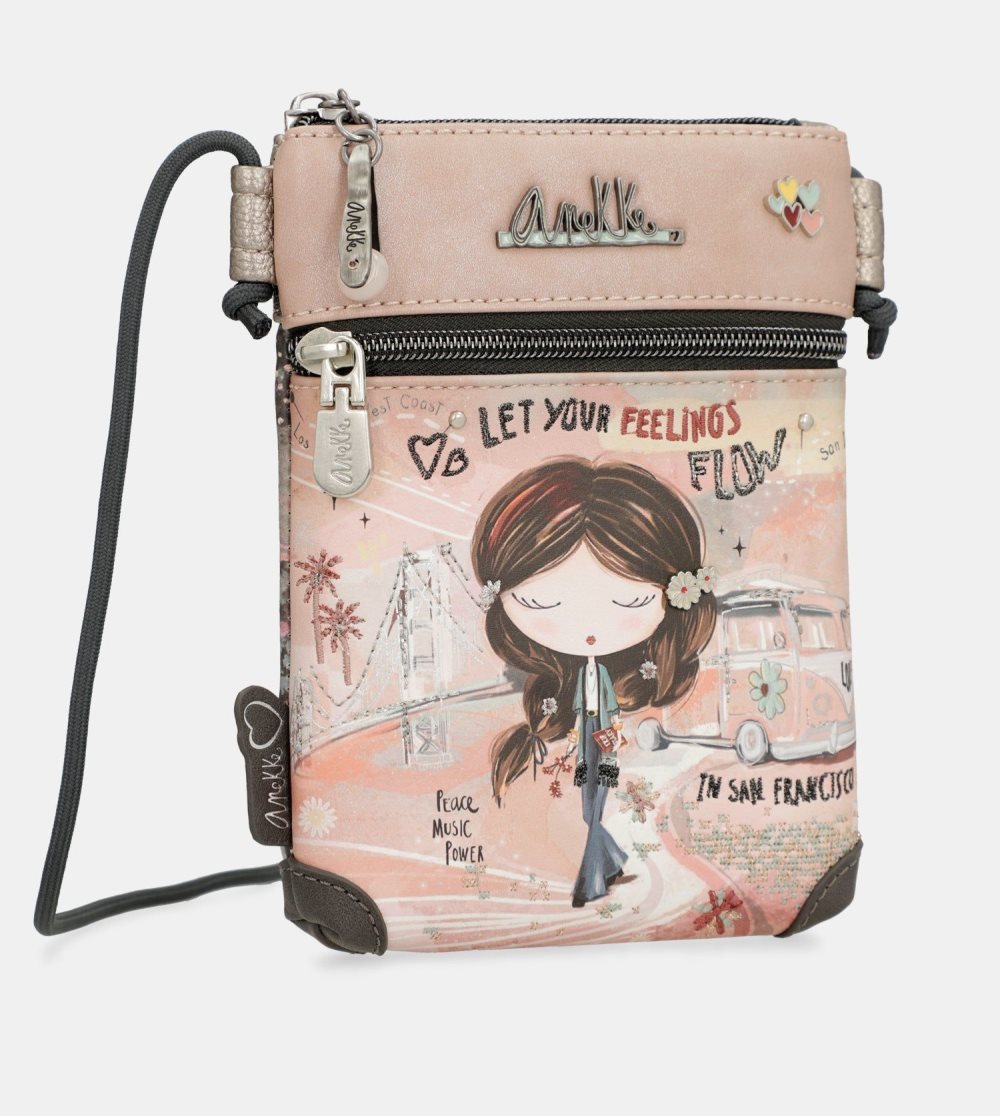 Női Anekke Peace & Love Pink Mini Crossbody Bag Glasses Cases | XKRDAY-840