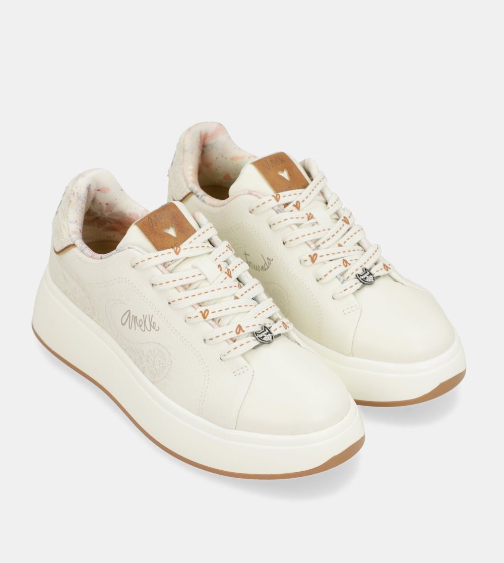 Női Anekke Peace & Love White Sneakers Sportcipő | OJTSIG-740