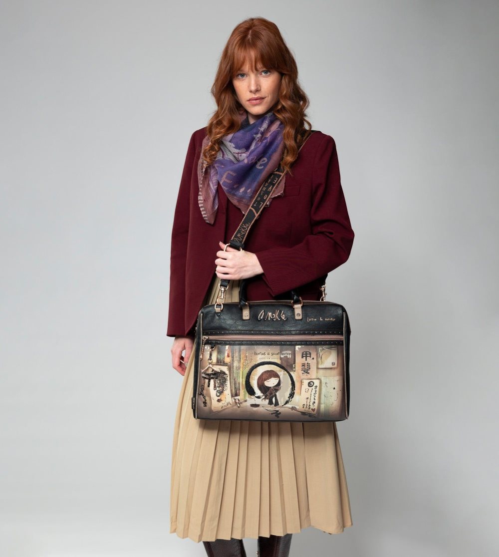 Női Anekke Shoen Black Briefcase Irattáskák | GBNXUS-895