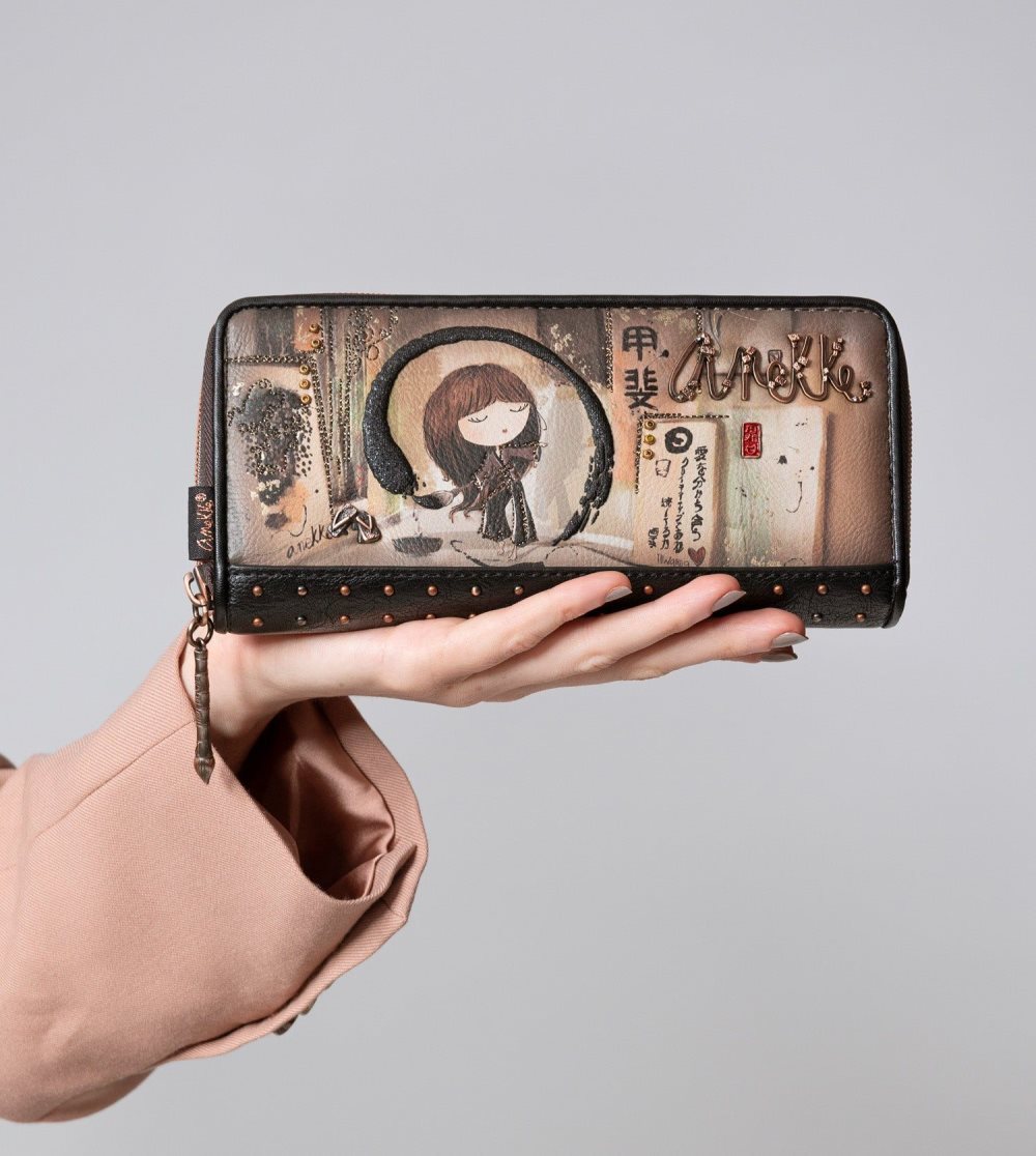Női Anekke Shoen Large Black Rfid Wallet Pénztárca | EGOLUJ-203