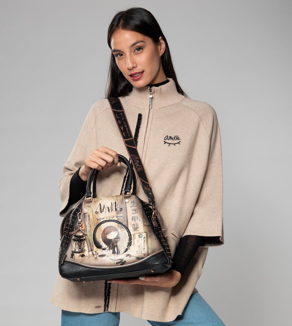 Női Anekke Shoen Large Black Tote Bag Kézitáska | XFJMBT-756