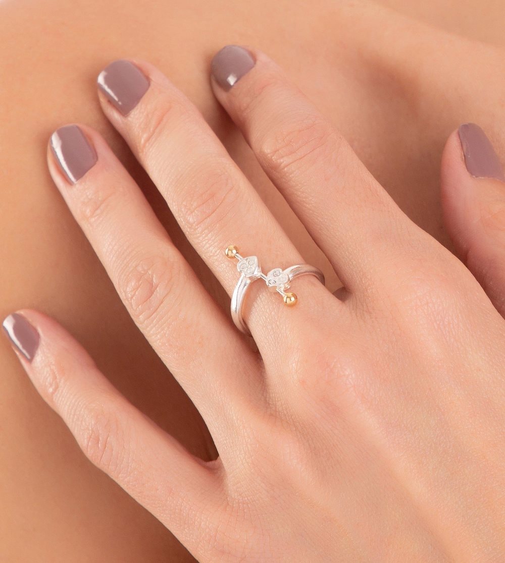 Női Anekke Silver Plated Hearts Ring Ékszerek | ZEXQOW-854