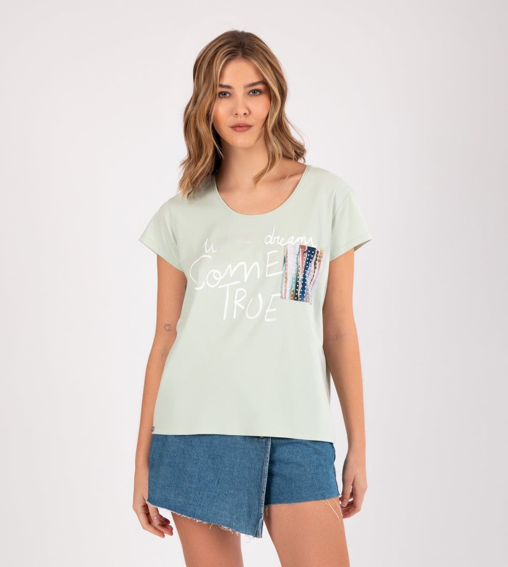 Női Anekke Studio Green T-shirt Póló | GVASQR-176