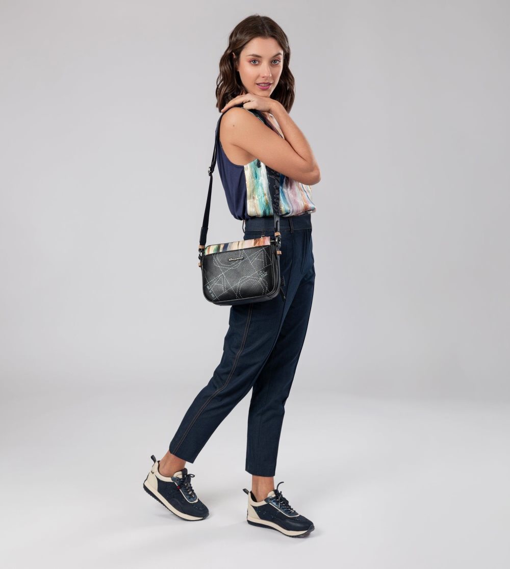 Női Anekke Studio Navy Blue 3-compartment Crossbody Bag Crossbody Táska | NWJYDF-762