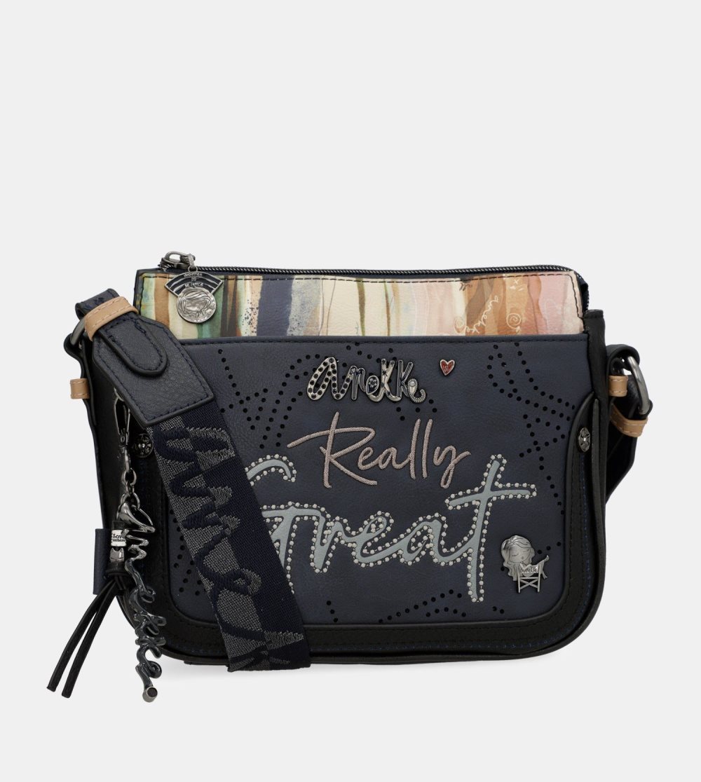 Női Anekke Studio Navy Blue 3-compartment Crossbody Bag Crossbody Táska | NWJYDF-762