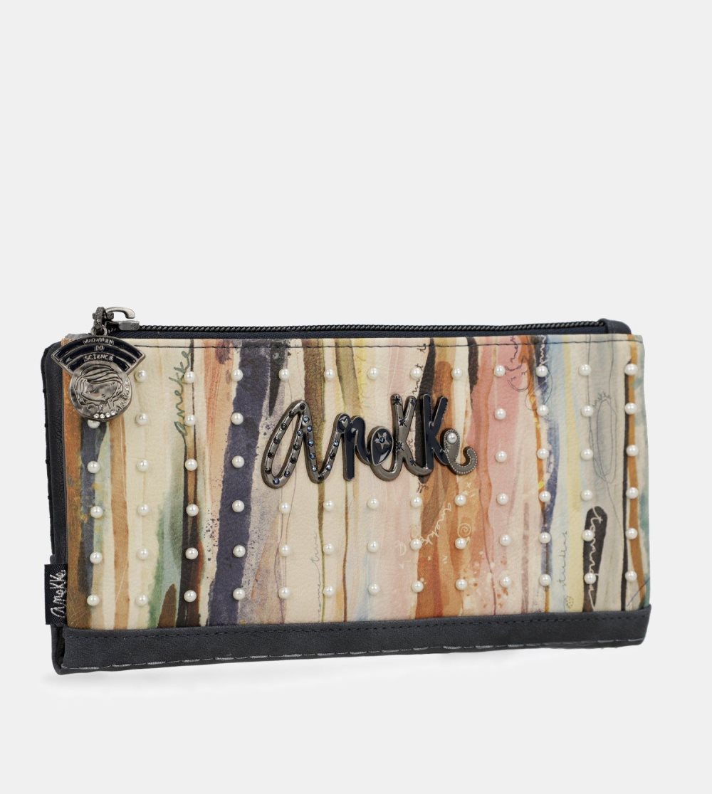 Női Anekke Studio Navy Blue Flexible Large Rfid Wallet Pénztárca | LZWNHX-749