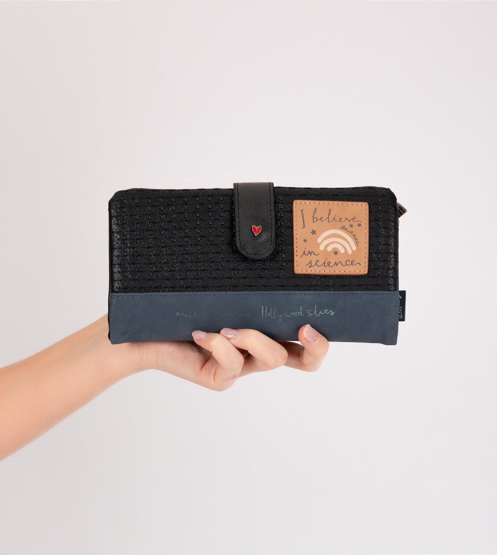 Női Anekke Studio Navy Blue Flexible Large Rfid Wallet Pénztárca | LZWNHX-749