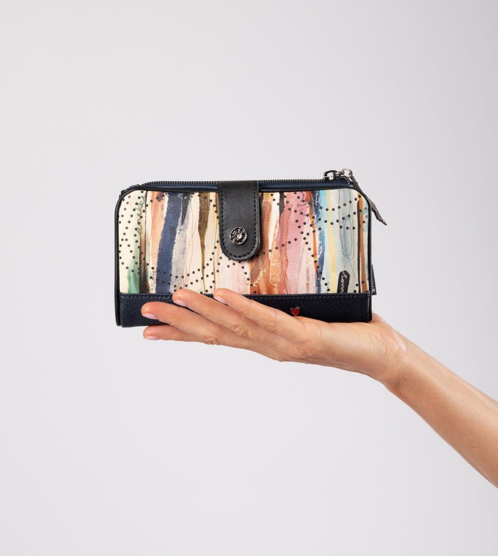 Női Anekke Studio Navy Blue Flexible Rfid Wallet Pénztárca | BZQEON-463