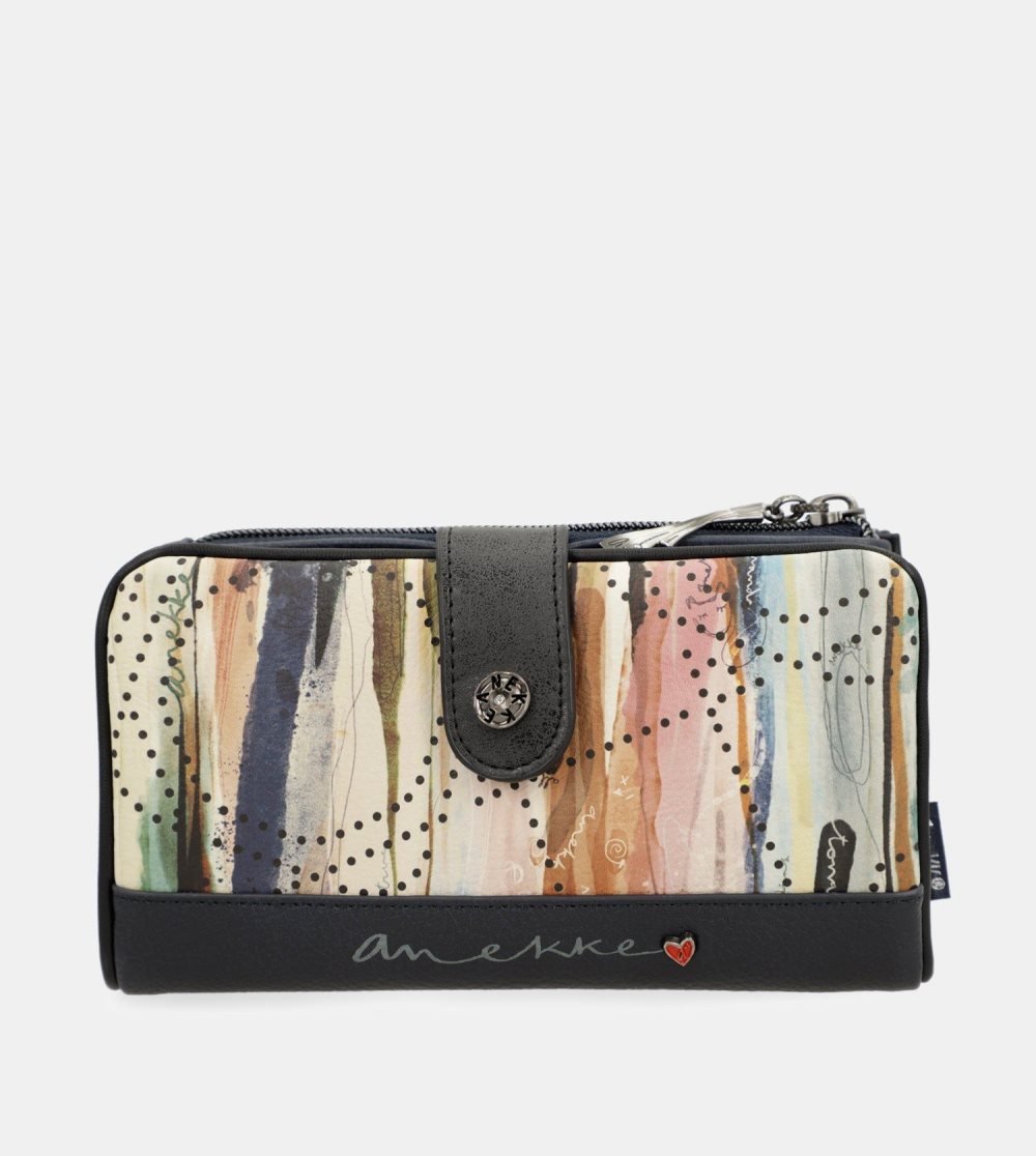 Női Anekke Studio Navy Blue Flexible Rfid Wallet Pénztárca | BZQEON-463