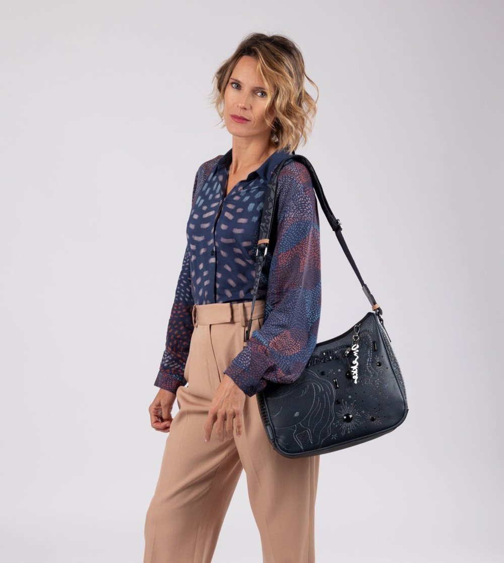Női Anekke Studio Navy Blue Large Crossbody Bag Crossbody Táska | ODKCHE-587
