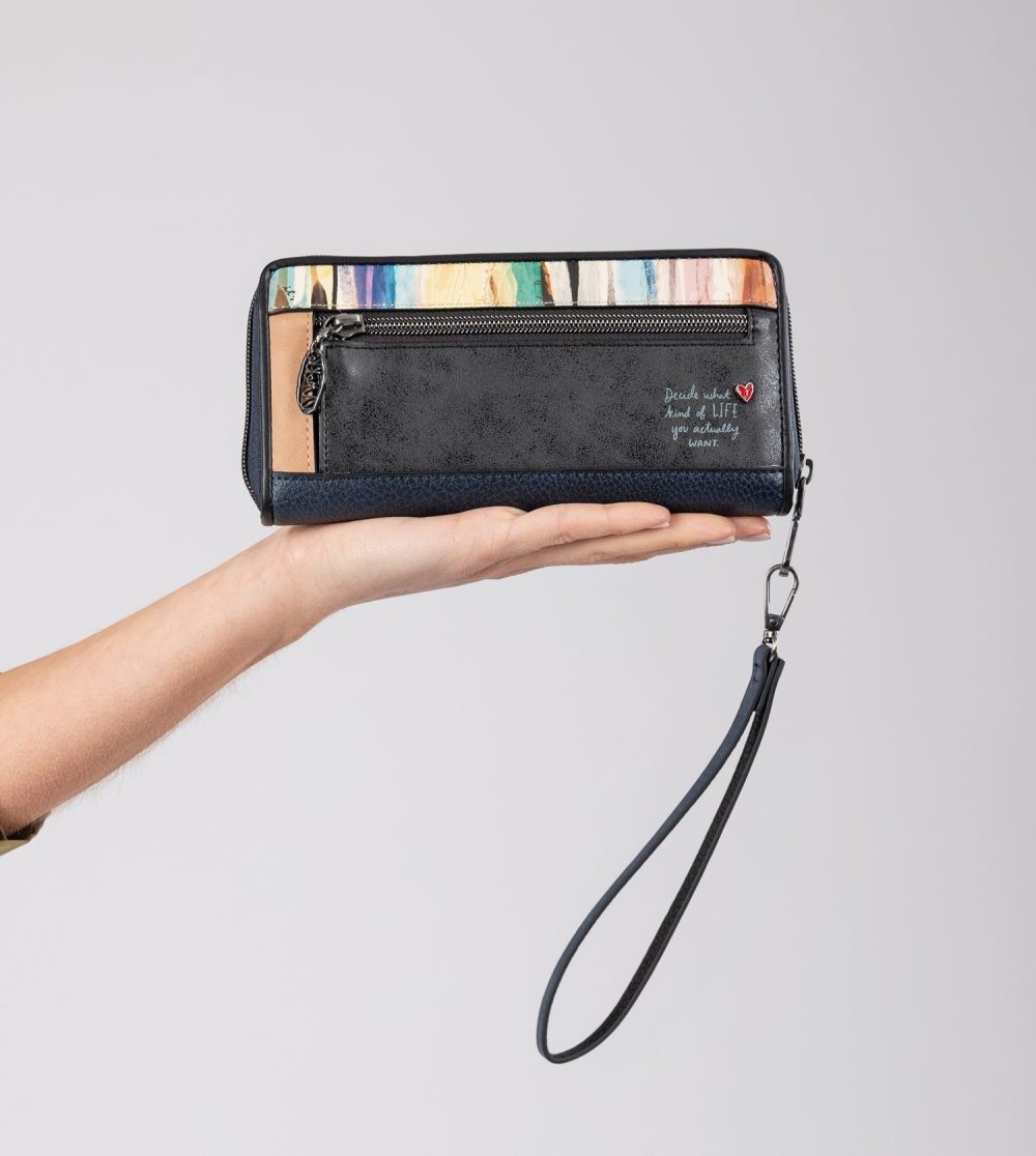 Női Anekke Studio Navy Blue Large Rfid Wallet Pénztárca | ARQUCJ-725
