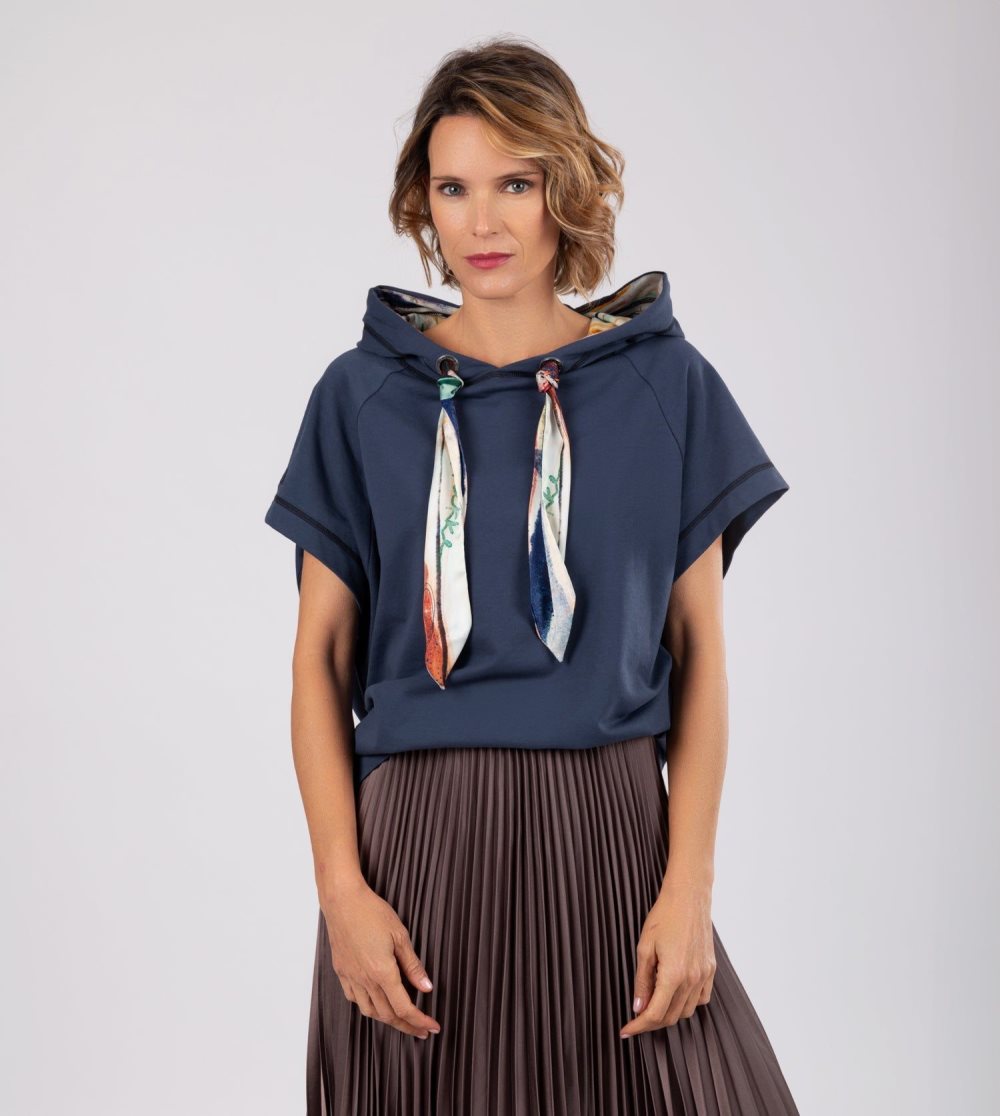 Női Anekke Studio Navy Blue Sleeveless Sweatshirt Pulóverek | AUBLVG-586